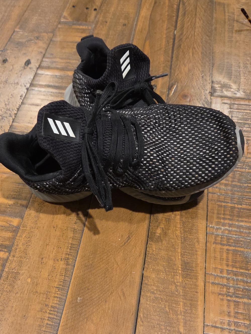 adidas Kids Black & White Knit Sneakers